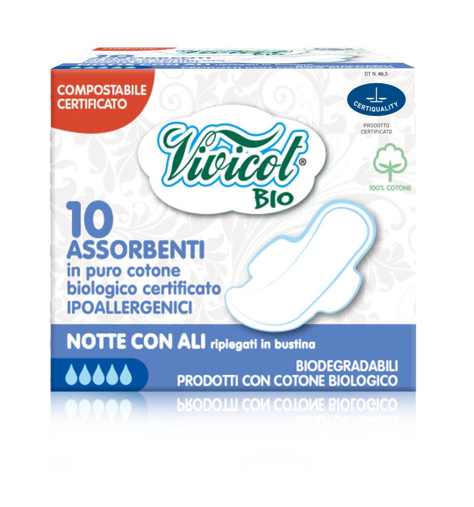 Assorbenti in cotone bio ALI NOTTE