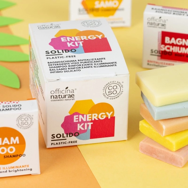 Energy kit balsamo shampoo e detergente viso-intimo solido Energy kit balsamo shampoo e detergente viso-intimo solido